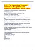 M-100 The Essentials of Community Association Management Exam Questions and Answers Graded A 2024 