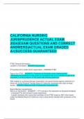 CALIFORNIA NURSING  JURISPRUDENCE ACTUAL EXAM  2024|EXAM QUESTIONS AND CORRECT  ANSWERS|ACTUAL EXAM GRADED  A+|SUCCESS GUARANTEED