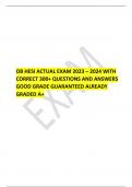 OB HESI ACTUAL EXAM 2023 – 2024 WITH CORRECT 300+ QUESTIONS AND ANSWERS GOOD GRADE GUARANTEED ALREADY GRADED A+