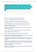 AMCA Phlebotomy review Exam 2023- 2024 Real Exam With Rationale and Expert  Verified Questions and Answers Graded  A+ Malpractice - ANSWER-Negligence by a professional person Intentional torts - ANSWER-acts that are meant to be harmful Defamation - ANSWER