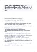 State of Nevada Laws Rules and Regulations (Governing the Practice of Barbering in Nevada) 2024 Quizzes & Ans..