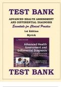 ADVANCED HEALTH ASSESSMENT AND DIFFERENTIAL DIAGNOSIS Essentials for Clinical Practice 1st Edition Myrick TEST BANK