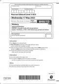 2023 pearson edexcel merged question and mark scheme History Advanced Subsidiary PAPER 1: Breadth study with interpretations Option 1D: Britain, c1785–c1870: democracy, protest and reform