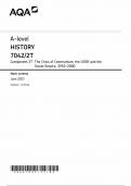 AQA A level HISTORY 7042/2T Component 2T The Crisis of Communism: the USSR and the  Soviet Empire, 1953–2000 mark scheme 2023