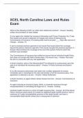 XCEL North Carolina Laws and Rules Exam with correct Answers