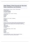 Peak Pilates 5 Part Formula for Success Exam Questions and Answers 2024