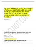 Ati adult med surge 2023 / MED-SURGE  ATI Review 2022/2023 , MED SURG ATI  EXAM question and answers BEST  EXAM SOLUTION SATISFACTION  GUARANTEED SUCCESS 2022/2023  RATED A+