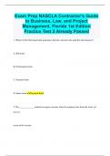 Exam Prep NASCLA Contractor's Guide  to Business, Law, and Project Management, Florida 1st Edition Practice Test 2 Already Passed