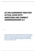 RN LEADERSHIP ATI ]EXAM WITH  QUESTIONS AND CORRECT ANSWERS  [ACTUAL EXAM 100%...GRADED A+]