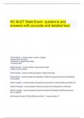   NC BLET State Exam  questions and answers with accurate and detailed test.