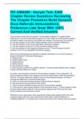 PIC AMB400 - Sample Test, KAW Chapter Review Questions Reviewing The Chapter Procedure Build Dynamic Occs Referrals Immunizations, Preference Lists Smar With 100% Correct And Verified Answers