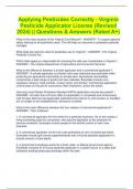 Applying Pesticides Correctly - Virginia Pesticide Applicator License (Revised 2024) || Questions & Answers (Rated A+)