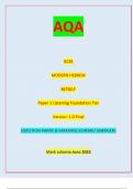 AQA GCSE MODERN HEBREW 8678/LF Paper 1 Listening Foundation Tier Version: 1.0 Final G/TI/Jun23/E7 8678/LF (JUN238678LF01) F GCSE MODERN HEBREW Foundation Tier Paper 1 Listening// QUESTION PAPER & MARKING SCHEME/ [MERGED] Marking scheme June 2023