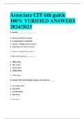 BEST ANSWERS Associate CET 6th guide 100% VERIFIED ANSWERS  2024/2025