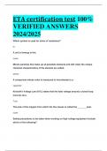 BEST ANSWERS ETA certification test 100%  VERIFIED ANSWERS  2024/2025