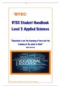 BTEC Student Handbook Level 3 Applied Sciences