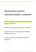 HESI ENTRANCE EXAM 2024  QUESTIONS CORRECTLY ANSWERED.