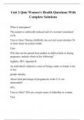 Unit 2 Quiz Women's Health Questions With Complete Solutions