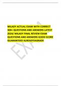 MILADY ACTUAL EXAM WITH CORRECT 300+ QUESTIONS AND ANSWERS LATEST 2024/ MILADY FINAL REVIEW EXAM QUESTIONS AND ANSWERS GOOD SCORE GUARANTEED ALREADYIAGRADE 