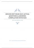 HESI RN EXIT EXAM 2023 ACTUAL QUESTIONS & ANSWERS COMPILATION WITH NGN