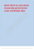 HESI DENTAL HYGIENE EXAM 200 QUESTIONS AND ANSWERS 2024