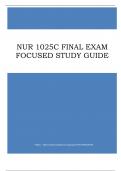 NUR 1025C FINAL EXAM FOCUSED STUDY GUIDE