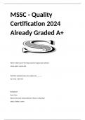 MSSC - Quality Certification 2024 Already Graded A+