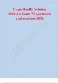 Cope Health Scholar Written Exam 75 questions and answers 2024