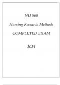 NU 560 NURSING RESEARCH METHODS LATEST EXAM 2024 HERZING UNI.