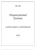 NU 530 ORGANIZATIONAL SYSTEMS LATEST EXAM 2024 HERZING UN