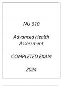 NU 610 ADVANCED HEALTH ASSESSMENT LATEST EXAM 2024 HERZING UNI