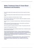 Water Treatment Class E Cheat Sheet Questions and Answers