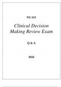 NU 611 CLINICAL DECISION MAKING EXAM HERZING UNI 2024