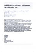 CLEET Oklahoma Phase I & II Unarmed Security Guard Test Questions with correct Answers 2024/2025( A+ GRADED 100% VERIFIED).