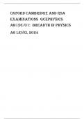 Oxford Cambridge and RSA Examinations  GCEPhysics AH156/01:  Breadth in physicsAS Leve