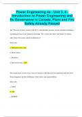 Power Engineering 4a - Unit 3, 4 - Introduction to Power Engineering and Its Governance in Canada, Plant and Fire  Safety Already Passed