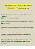 CBSPD Exam Prep Questions and Answers  2023 - 2024 (Verified Answers)