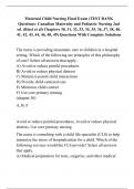 Maternal Child Nursing Final Exam (TEST BANK Questions- Canadian Maternity and Pediatric Nursing 2nd ed. (Ricci et al) Chapters 30, 31, 32, 33, 34, 35, 36, 37, 38, 40, 41, 42, 43, 44, 46, 48, 49) Questions With Complete Solutions