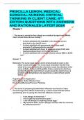 PRISCILLA LEMON, MEDICAL-SURGICAL NURSING CRITICAL THINKING IN CLIENT CARE, 4TH EDITION QUESTIONS WITH ANSWERS AND RATIONALES LATEST 2024 