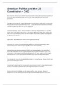 American Politics and the US Constitution - C963 Questions And Answers Already Graded A+