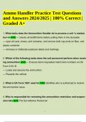 Ammo Handler Practice Test Questions and Answers Latest 2024/2025 | Ammo Handler Test 2023 Questions and Answers and Ammo 67 Exam Questions and Answers Latest Updated 2024/2025 (Graded A+)