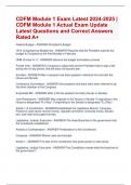 CDFM Module 1+ 2024-2025 Exam  Update Latest 2 Questions and Correct  Answers Rated A+