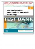 COMPLETE TEST BANK FOUNDATIONS AND ADULT HEALTH NURSING 9TH EDITION COOPER GOOSNELL ALL CHAPTERS COVERED GRADED A++