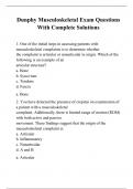 Dunphy Musculoskeletal Exam Questions With Complete Solutions