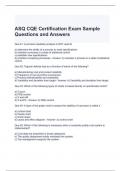 ASQ CQE Certification Exam Sample Questions and Answers 2024/ Graded A