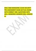 WGU C838 MANAGING CLOUD SECURITY PRE-ASSESSMENT EXAM (ACTUAL EXAM) WITH CORRECT 200+ QUESTIONS WITH WELL ANSWERED ANSWERS WELL GRADED A+