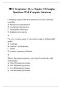 MSN Respiratory Q-A-Chapter 10-Dunphy Questions With Complete Solutions