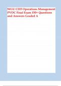 WGU C215 Operations Management PVDC Final Exam Questions and Answers Graded A