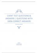 CVENT Test Questions & Answers | Questions with 100% Correct Answers | V