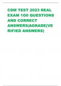 CDM TEST 2023 REAL  EXAM 1O0 QUESTIONS  AND CORRECT  ANSWERS|AGRADE(VE RIFIED ANSWERS) 